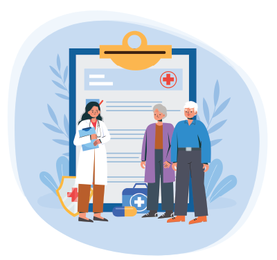 Doctor and patients