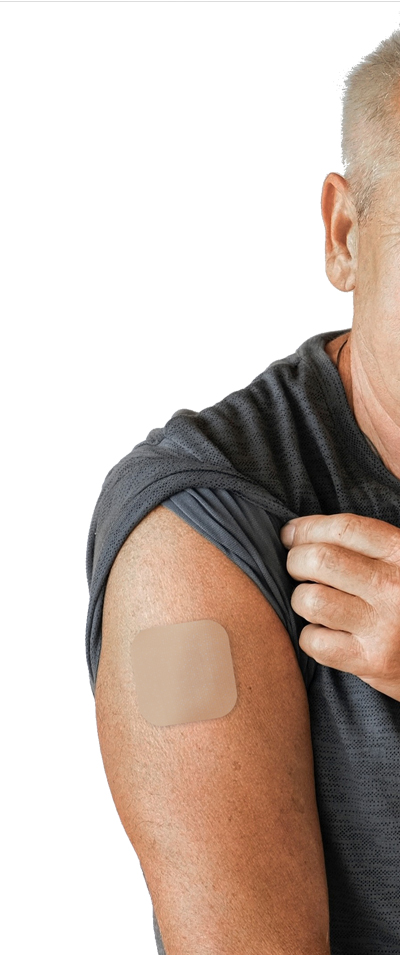 medication patch on arm